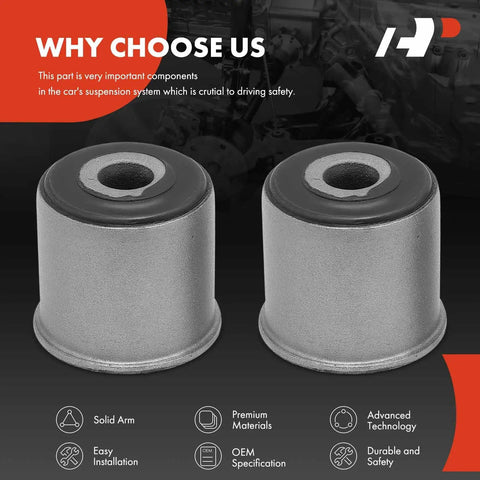 Front Track Bar Bushing Set for Jeep Grand Cherokee WJ 1999 to 2004, Panhard Bar Bushings for Front Left and Right Sides, Driver and Passenger, Direct Replacement, Metal and Rubber Construction with Polished Rustproof Finish, 2 Pack, two bushings shown