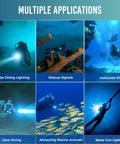 Two In One Scuba Diving Light With 1500 Lumen White Beam And Green Signal For Night Dives, Rechargeable Underwater Flashlight