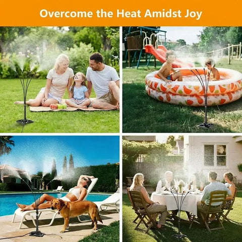 Outdoor Standing Mister For Patio Cooling, 26.2 Ft Portable Misting Station With Ultra Fine Mist in backyard and poolside use