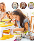 Children using DIY Button Maker Kit With 55 Mm Pin Badges, Includes 1 Badge Maker Machine, 48 Button Parts, 48 Print Images, 1 Circle Cutter