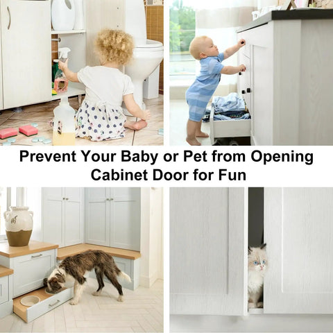 Ultra Thin Magnetic Cabinet Latch Set 12 Pack With Strong Adhesive And 10 Lbs Hold for safety from children and pets