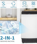 Slick 17.6 Lbs Compact Portable Washer With Clear Led Screen And Ten Program Settings For Swift Laundry Loads In Tight Dorms Or Apartments With Heavy Duty Drain Pump And Smooth Stainless Drum, featuring a full automatic system and a tub.