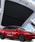 Tesla Model Y sunshade roof panel, black, heat-insulation glass roof accessory.