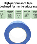 Blue Painter's Tape 1 Inch Wide Bulk Pack With 26 Rolls And 1,430 Yards Total for multi-surface high performance use.