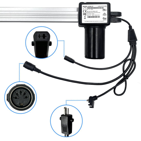 Power Recliner Actuator Replacement Kit JLDQ-12.157.333K with connections and cable for lift chairs