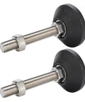 Two Pack Black Nylon Leveling Feet With M16 Thread, 80mm Round Base, 100mm Adjustable Height, Heavy Duty Floor Levelers for Furniture