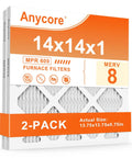 14x14x1 Pleated Air Filter Replacement Pack MERV 8 For Home HVAC AC Furnace, 2 Pack, Fits 13.75 x 13.75 x 0.75 Inch Slots