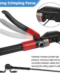 Upgraded Hydraulic Crimping Tool For One Eighth And Three Sixteenths Stainless Steel Cable Railing Kits with side view
