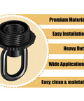 Front view of black die-cast ceiling hook loop with screw collar for canopy hardware kit (1 pack).