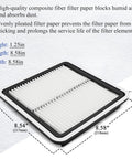 Engine Air Filter Replacement For Impreza 2008 2016 Forester 2009 2018 Legacy 2005 2019 Outback 2005 2019 WRX 2013 2021 Crosstrek 2013 2021 And B9 Tribeca 2006 2007 OE CA9997 A35592 16546AA090 Easy Install With Long Lasting Protection, showing dimensions and material