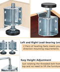 Heavy Duty Corner Leveling Feet For Uneven Floors Adjustable Furniture Levelers with brackets, threaded bolt, and adjustment tool