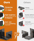 Heavy Duty 8 Pack 3x3 Inch L Brackets Galvanized Corner Braces vs competitors' thinner, corroded brackets comparison
