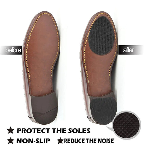 Non Slip Silicone Gel Shoe Pads And Adhesive Sole Protectors For High Heels No Slip Grips In Black 4 Pairs installed