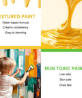 Textured yellow paint and child painting on wood; 14 Top Shelf Matte Chalk Paint Bottles Built For Zero Sweat Furniture Renovations Paired With A Genuine Liquid Wax Compound To Shield Your Sweet Home Decor From Daily Wear And Tear.