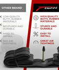 27.5 Inch Bike Inner Tubes Fit 2.1 To 2.35 Width With 48mm Presta Valve comparison high vs low quality