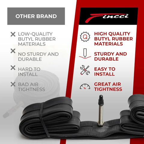 27.5 Inch Bike Inner Tubes Fit 2.1 To 2.35 Width With 48mm Presta Valve comparison high vs low quality