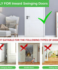 Instructions for Heavy Duty Home Security Door Lock With Non Spring Flip Design For Inward Swinging Doors, not suitable for other door types.
