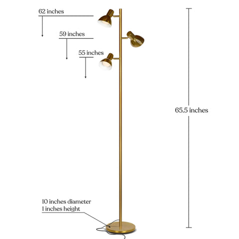 Dimmable Floor Lamp For Bedroom And Living Room Decor With Modern LED Tall Tree Design In Brass Finish For Offices And Reading Nooks