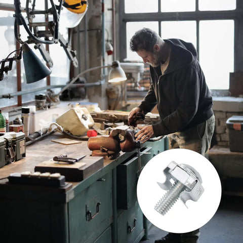 Premium Heavy Duty Server Rack Screws and Hella Tough Cage Nuts 100 Pack Essential Clip Kit in a workshop setting.
