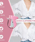Stitch Gun For Clothes Handheld Quick Clothing Fixer Sewing Kit With 1000 Black And 1000 White Fasteners, 6 Replacement Needles, Pink