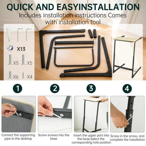 Installation steps for Walking Pad Desk Attachment With Adjustable Height And Handlebar Two-In-One Laptop Workstation
