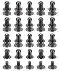 4mm Ball Head Rivet Set With Screws, 20 Pack Round Button Nipple Rivets, Metallic Black Finish for DIY Leather Craft Handbags and Belts