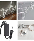 She Said Yes Neon Sign Led Light For Weddings And Parties White 60cm Bride Glow Sign Custom Neon Sign For Bedroom Or Party Room Decor