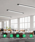 Linkable 2Ft LED Garage Light Ceiling Fixture With 5000K Daylight Tube, 18W Overhead Bar, installed in modern office