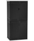 DIY Ready Outdoor Tall Storage Cabinet With Four Shelves Waterproof Resin Shed For Patio And Garden Lockable 30 Cu Ft Capacity