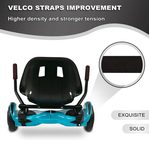 Hoverboard Seat Attachment For Kids And Grownups, Go Kart Attachment For Self Balancing Scooters with Velcro straps, Black.