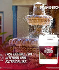Heavy Duty Wet Look Concrete Sealant High Gloss Water Repellent Coating For Masonry Stone Slate Tile UV Resistant Water Based Formula That Slaps On Smooth And Gives Your Floors That Slick New Shine 5 Gallons near a fountain.