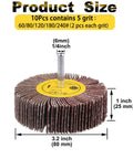 One Quarter Inch Abrasive Flap Wheel Sander Set With 80 Grit Aluminum Oxide Flap Wheels Cylindrical Shape Sanding Wheels For Drills And Die Grinders Durable Metal Wood Plastic Buffing Kit