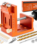 Adjustable Pocket Hole Jig Kit With Stop Collars For Precision Drilling, 30-Piece DIY Set With Screws, Wood Plugs, Wrench