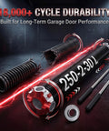 Pair Of 2 Inch Garage Door Torsion Spring Set With Non Slip Winding Bars And Center Bearing Black Coated 0.250x2x30 Replacement