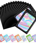 Black Mylar Holographic Bags 100 Pieces Resealable Foil Pouches For Food Storage Lip Gloss Jewelry Eyelash Packaging For Small Business Size 2.4 By 3.9 Inches displayed with colorful variations