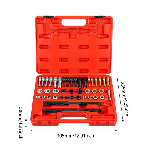 Super Cool 45 Piece Thread Repair Tool Kit That Fixes Stripped Screws Like A Pro, Includes Sturdy Alloy Taps And Dies With Handy Storage Box For Any Auto Or Diy Job red case 305mm