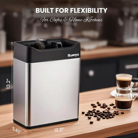 Automatic Electric Portafilter Cleaner With Quick Snap Three Way Mount And Six Liter Reservoir Fits Fifty One And Fifty Eight Millimeter Espresso Baskets No Mess Barista Approved Maintenance For Top Shelf Coffee Rig Zero Grind Leftovers Daily on kitchen counter.