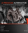 Alternator Replacement For Dodge Dakota 2.5L 1999 2000 And Jeep Cherokee TJ Wrangler 2.5L 4.0L 1999 2000 12V 117A Six Groove Pulley LRA1164