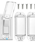 2 Pack Light Switch Guard Cover For Kid Proofing Your Rocker Switches With Wall Plate Screws, Clear Wall Switch Protector set