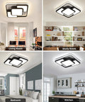 62W Dimmable LED Flush Mount Ceiling Light With Remote Control Three Color Temperature in living, study, bedroom, kitchen