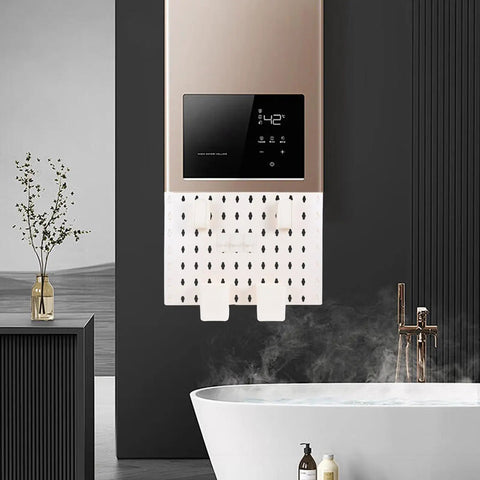 Hassle Free Plastic Pegboard Wall Organizer Covers Water Heater Pipes With Quick No Drill Mounting Beefy White Pipe Screen For Shops And Living Rooms Ultimate Room Refresh, mounted above a bathtub.