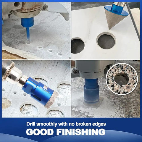 Diamond Core Drill Bit Set For Porcelain Tile Ceramic Marble Granite with smooth drilled holes and clean finish