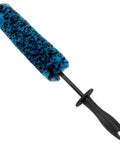 Long Reach Wheel Barrel Cleaning Brush For Cars, 16 Inch Teal 2.4 Inch Wide Wheel Barrel Detailing Tool, Deep Inside Wheel Barrel Cleaner, Regular Diameter, Premium Bristle Car Wash Kit, 1 Pack, angled view
