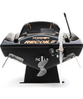 Rear view of Heatwave Recoil 2 V2 26 Self Righting Brushless RTR RC Boat with dual rudders and propeller visible