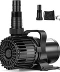 VIVOHOME 220W submersible water pump with 180° adjustable nozzle; black with barrier bag and hose clamp.