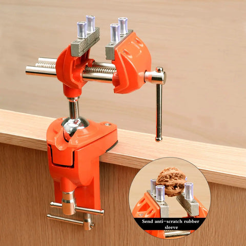 Beefy Heavy Duty Clamp Bench Vise With Swivel Base And Post Universal 360 Degree Woodworking Vise For Workbench DIY Projects