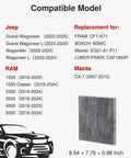 Replacement Cabin Air Filter With Activated Carbon For CF11671 6090C CAF1864P Mazda CX7 Jeep Grand Wagoneer RAM compatibility chart