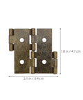 Vintage Double Ended Door Hinges Set Heavy Duty Cold Rolled Steel For Furniture And Room Dividers Folding Screen Hinges With Easy Maintenance Classic Retro Style For Home Use, 2.1 x 1.8 in