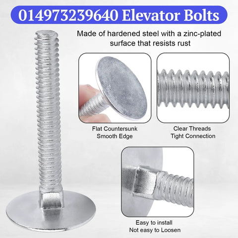 Elevator bolt, 1/4-20 x 2, zinc-plated steel with flat head and smooth edge; threaded shank (1 piece).