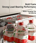 Adjustable Pull Out Trouser Rack For Wardrobe Hidden Clothes Drying Rack Above Washing Machine with water bottles hanging